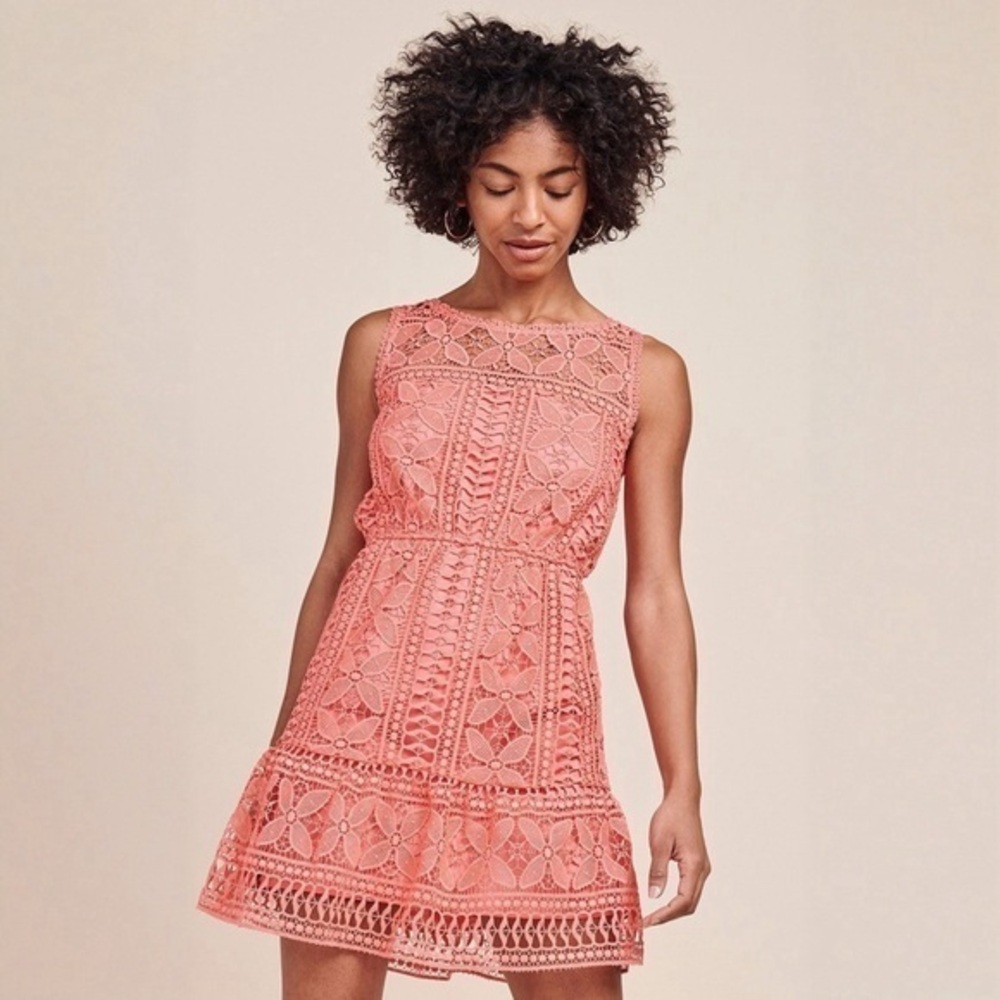 BB Dakota Coral Lace Dress